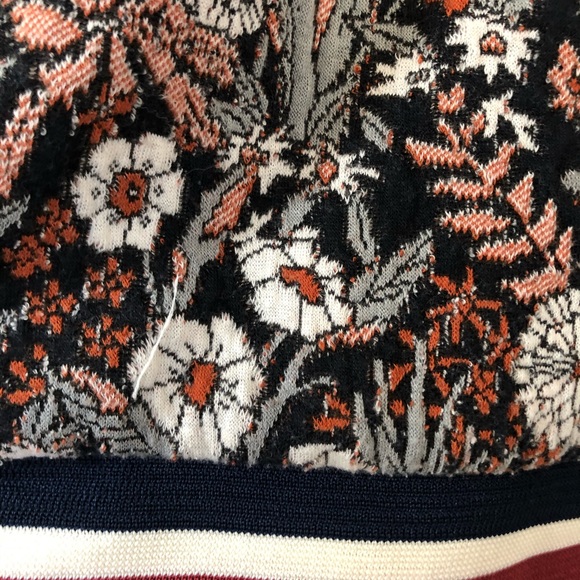 ASOS 4 floral v-neck jacket co-ord sweat top flowers orange red pullover boho - Picture 8 of 9